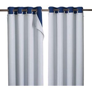 Nicetown Blackout Curtain Liners Tabs Set of 2 Panels White 50x80